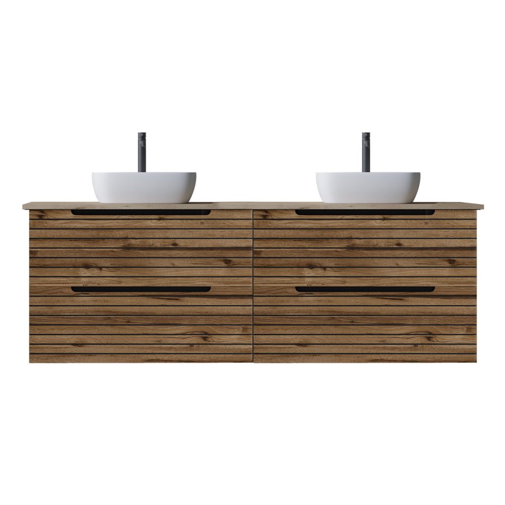 Kibath Mueble de baño con Lavabo KEN 120x45 cm acabado Desierto mate 2 cajones suspendido