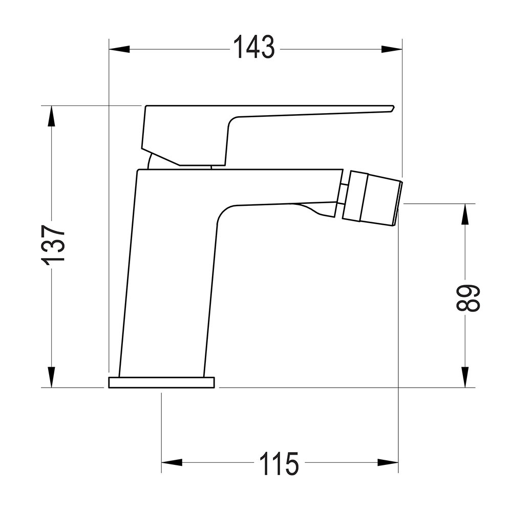 Kibath Grifo De Bidet monomando ATI acabado cromo brillo fabricado en latón - Imagen 3