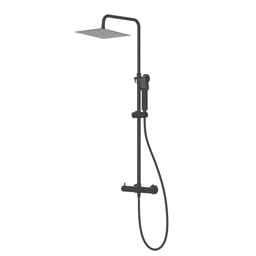 Kibath Columna de ducha monomando quad GUN METAL acabado grafito / antracita mate fabricado en latón