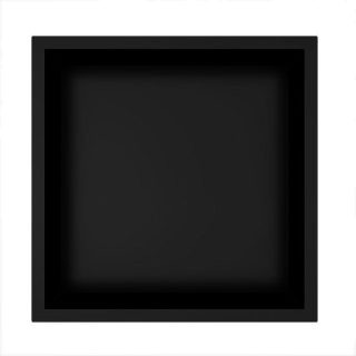 Kibath Hornacina Empotrada De Baño cuadrada de 30 x 30 cm fabricado en acero inoxidable - Negro
