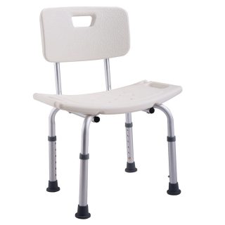 Kibath Asiento De Baño con respaldo acabado blanco mate fabricado en ABS
