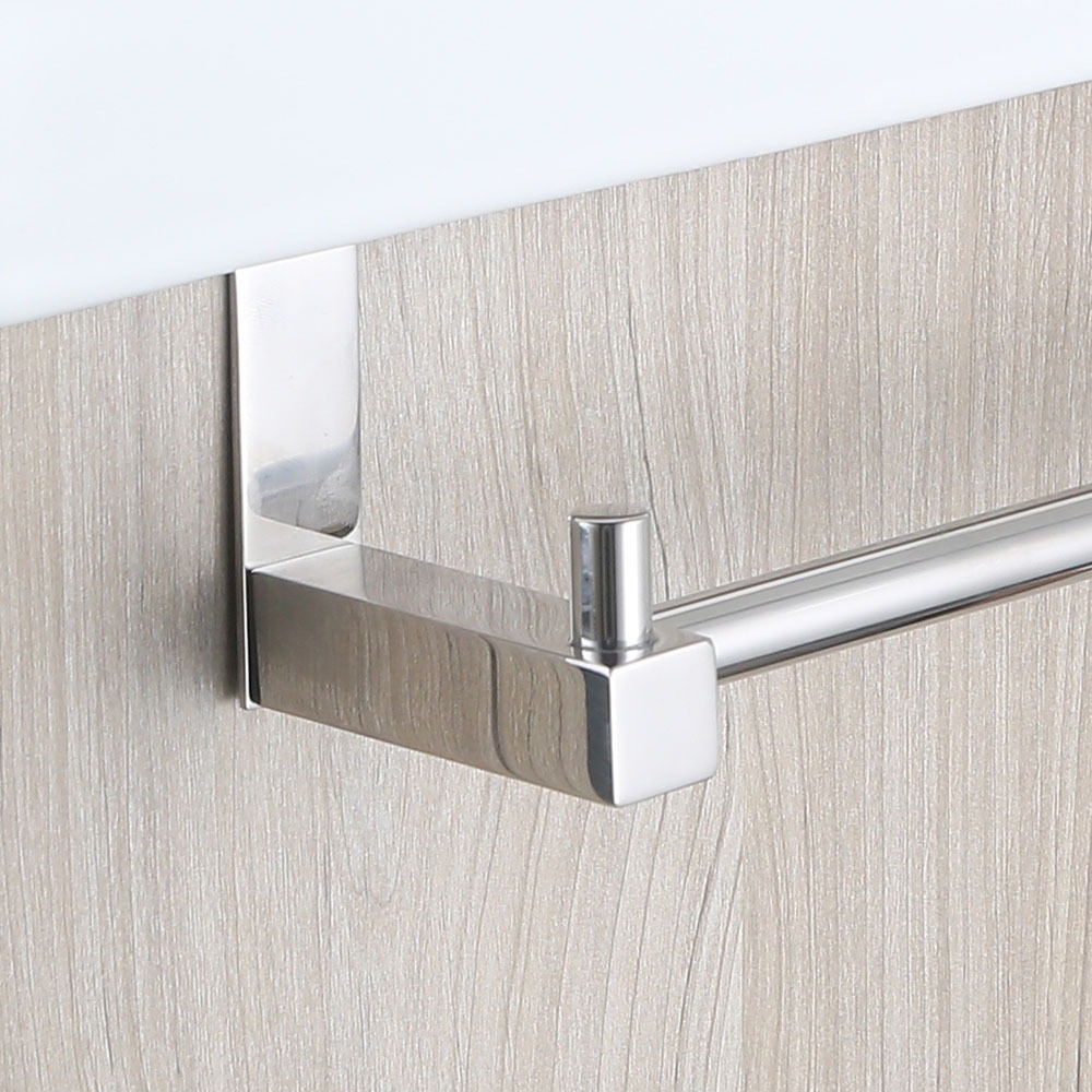 Kibath Toallero 36 cm sin taladros acabado cromo brillo fabricado en acero inoxidable - Imagen 4