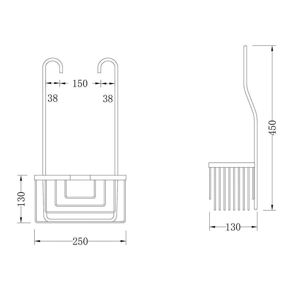 Kibath Portagel con ganchos LLUN rectangular acabado ORO CEPILLADO fabricado en acero inoxidable - Imagen 5