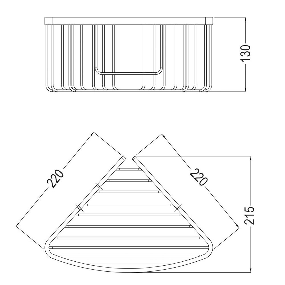 Kibath Cesta Portagel esquina acabado negro mate fabricado en latón - Imagen 5