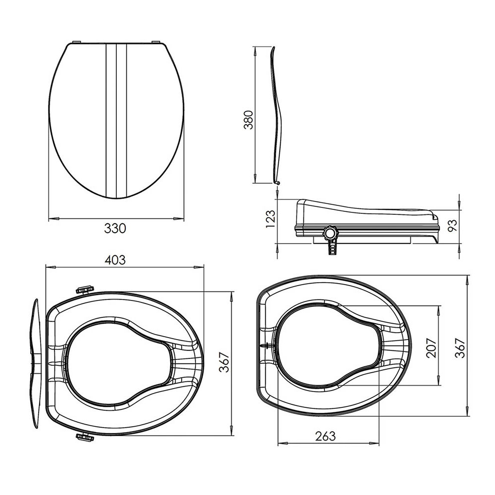 Kibath Asiento Elevador para wc, redondo de acabado blanco mate fabricado en ABS - Imagen 3