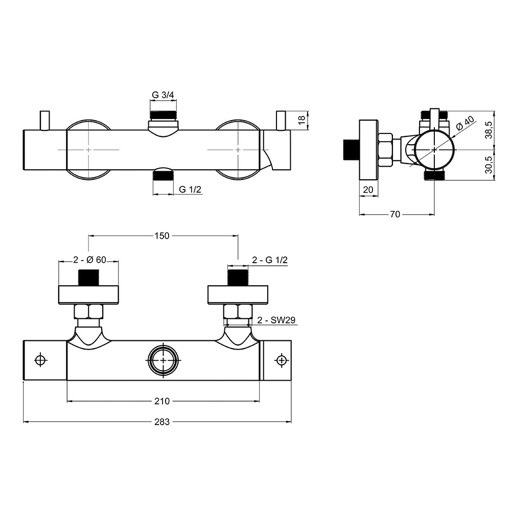 Kibath Grifo Columna Ducha monomando T acabado NEGRO MATE fabricado en latón - Imagen 5