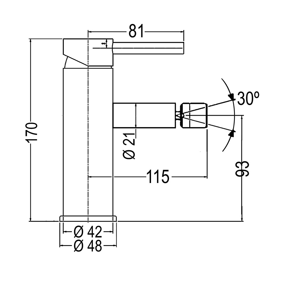 Kibath Grifo De Bidet monomando ZUÑI acabado cromo brillo fabricado en latón - Imagen 4
