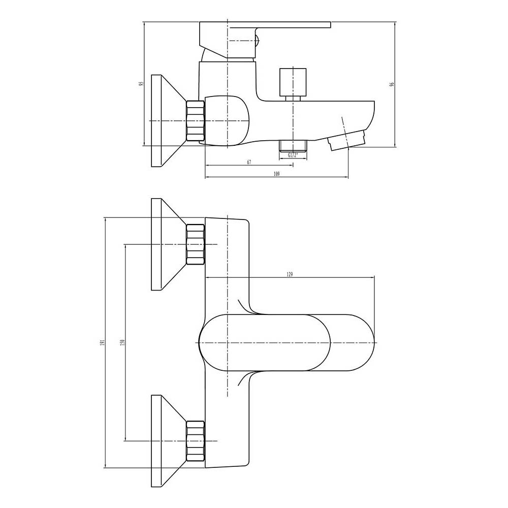 Kibath Grifo De Bañera monomando NAD acabado cromo brillo fabricado en latón - Imagen 5