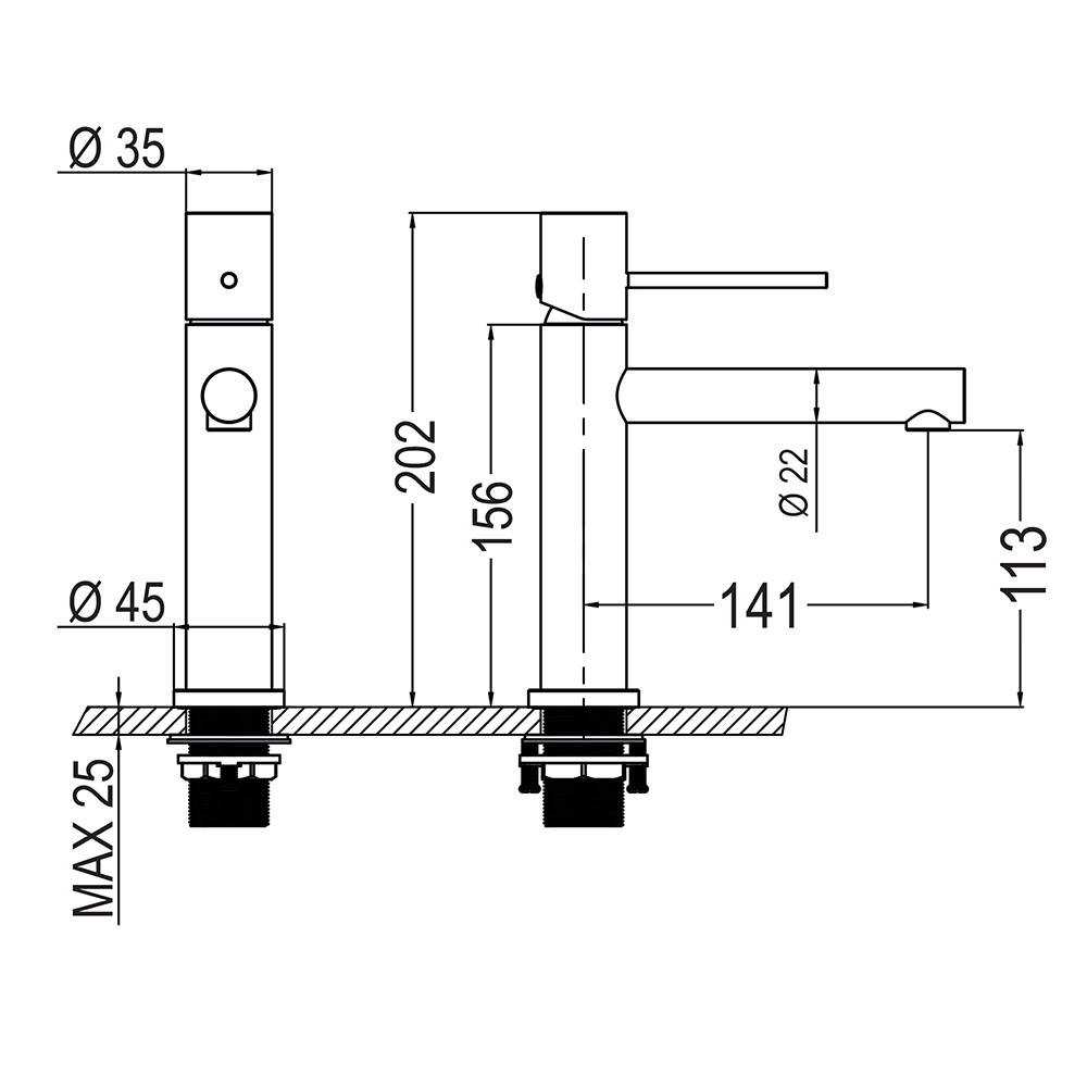 Kibath Grifo De Lavabo monomando ZUÑI acabado negro mate fabricado en latón - Imagen 5