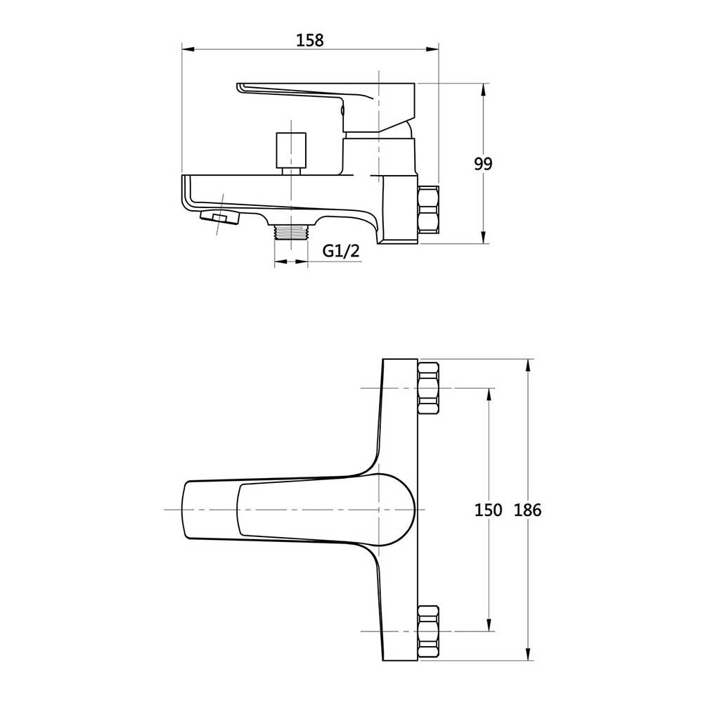 Kibath Grifo De Bañera monomando FUS acabado cromo brillo fabricado en latón - Imagen 5