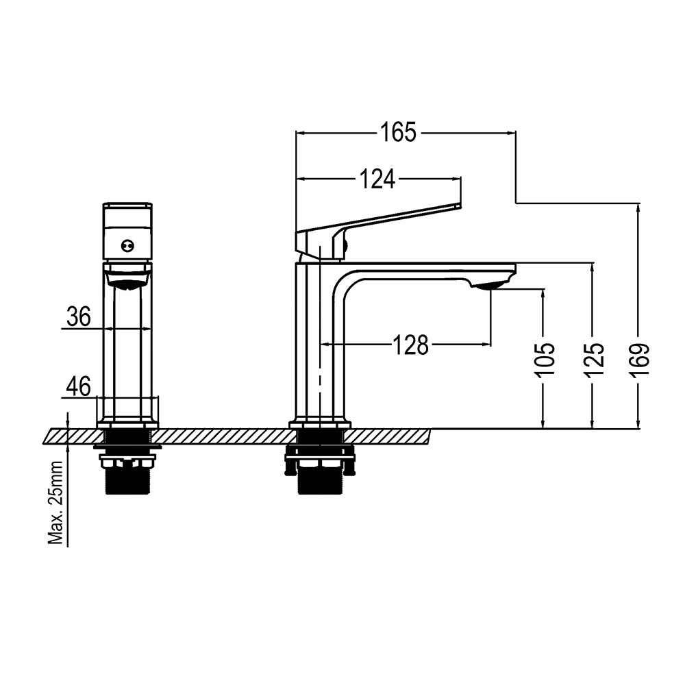 Kibath Grifo De Lavabo monomando VERCO acabado negro mate fabricado en latón - Imagen 5