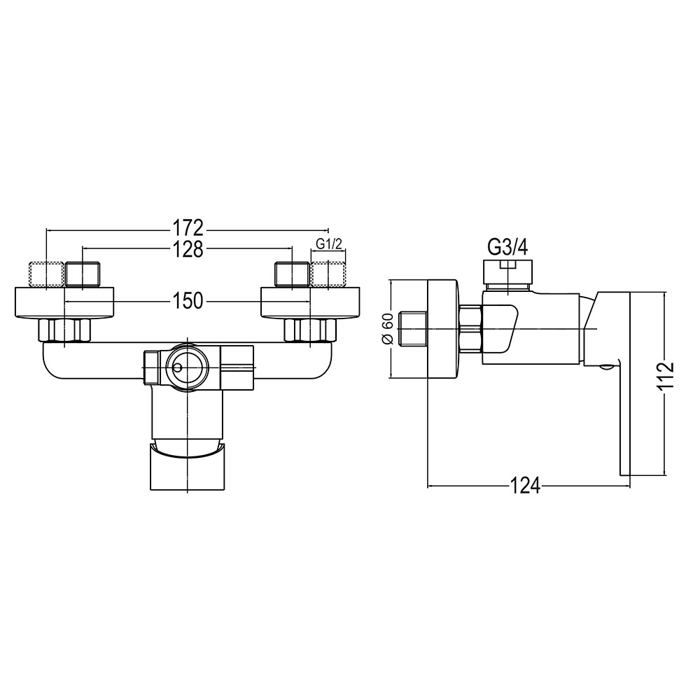 Kibath Grifo De Columna De Ducha monomando PIN acabado cromo brillo fabricado en latón - Imagen 5