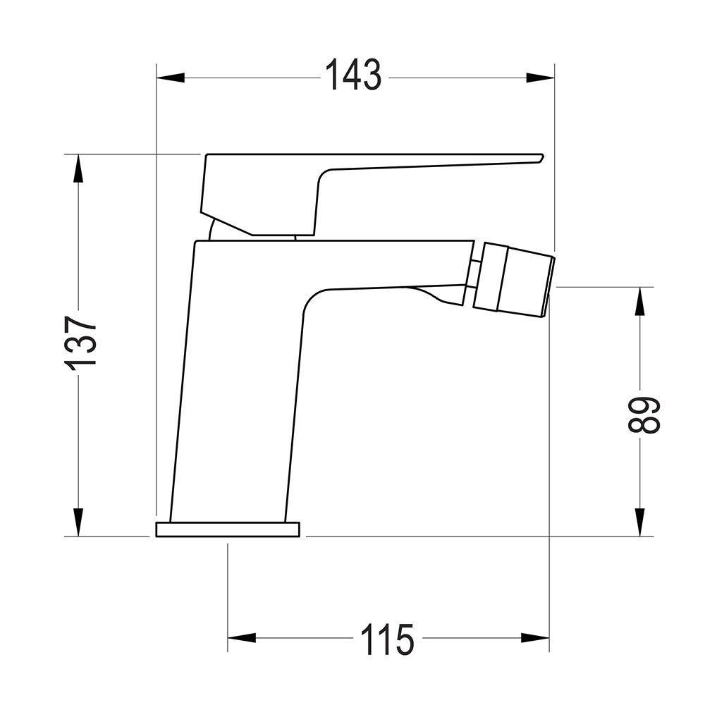 Kibath Grifo De Bidet monomando ATI acabado negro mate fabricado en latón - Imagen 2