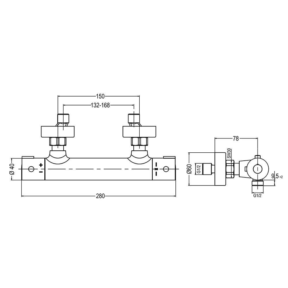 Kibath Grifo de Ducha termostático acabado NEGRO mate fabricado en latón - Imagen 5