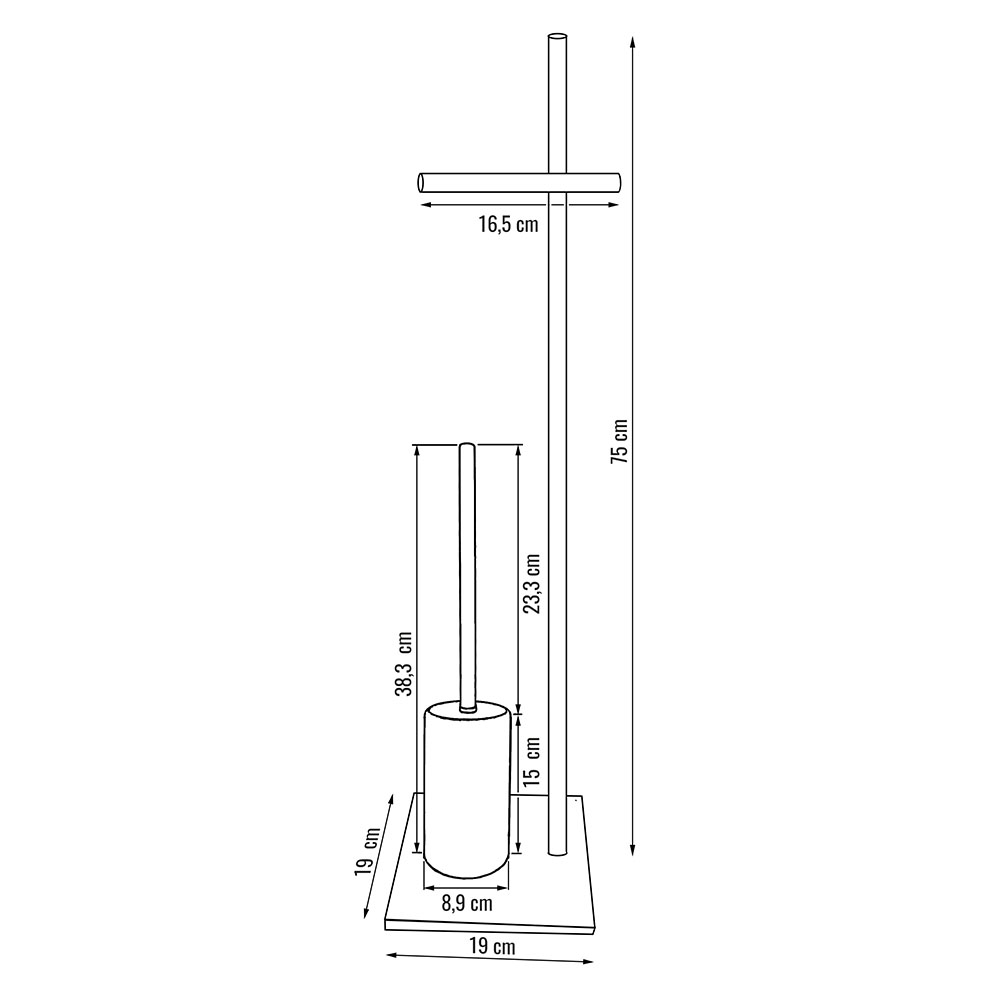 Kibath Escobillero SIL redondo acabado NEGRO MATE fabricado en acero inoxidable - Imagen 4
