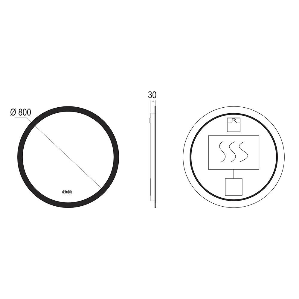 Kibath Espejo Led RUM 24W redondo de 80 cm espejo Tº variable - Imagen 5