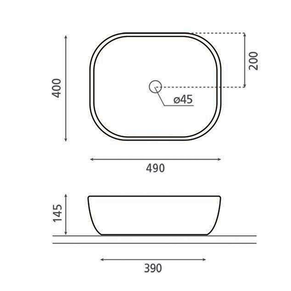 Kibath Lavabo De Porcelana Para Baño ovalado 48 cm x 37 cm acabado blanco mate fabricado en porcelana - Imagen 5