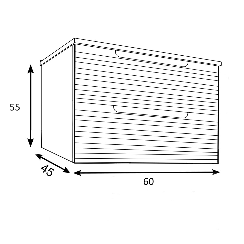 Kibath Mueble de Baño 60 cm con Lavabo BOREAL 2 cajones suspendido - Imagen 8