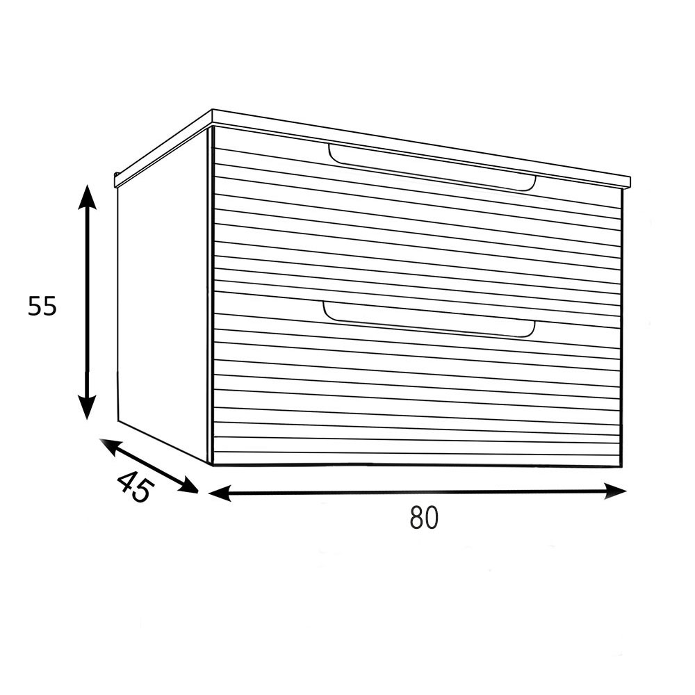 Kibath Mueble de Baño 80 cm con Lavabo BOREAL 2 cajones suspendido - Imagen 7