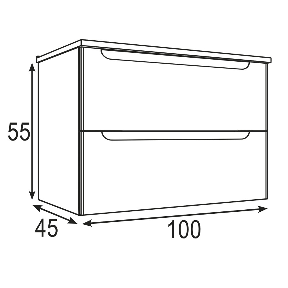 Kibath Conjunto de Mueble de Baño 100 cm VICTORIA 2 cajones suspendido - Imagen 6