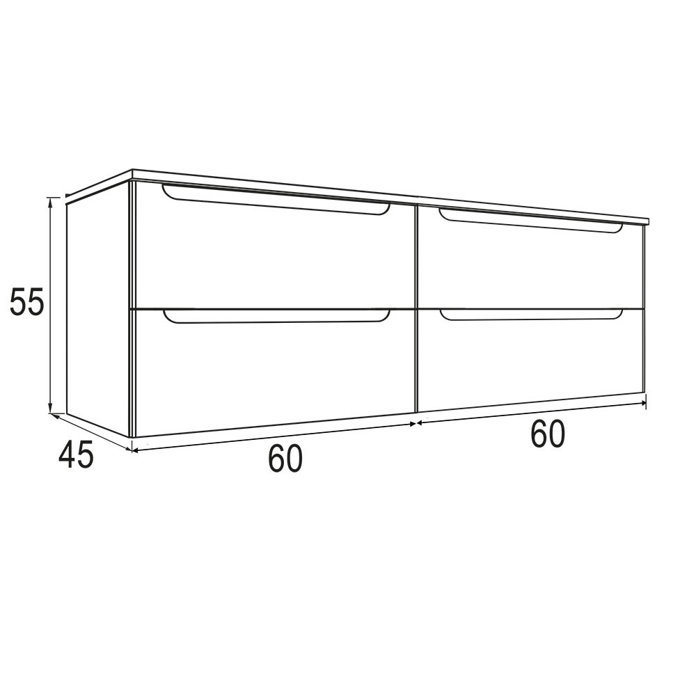 Kibath Mueble de Baño 120 cm con Lavabo VICTORIA 2 cajones suspendido - Imagen 8