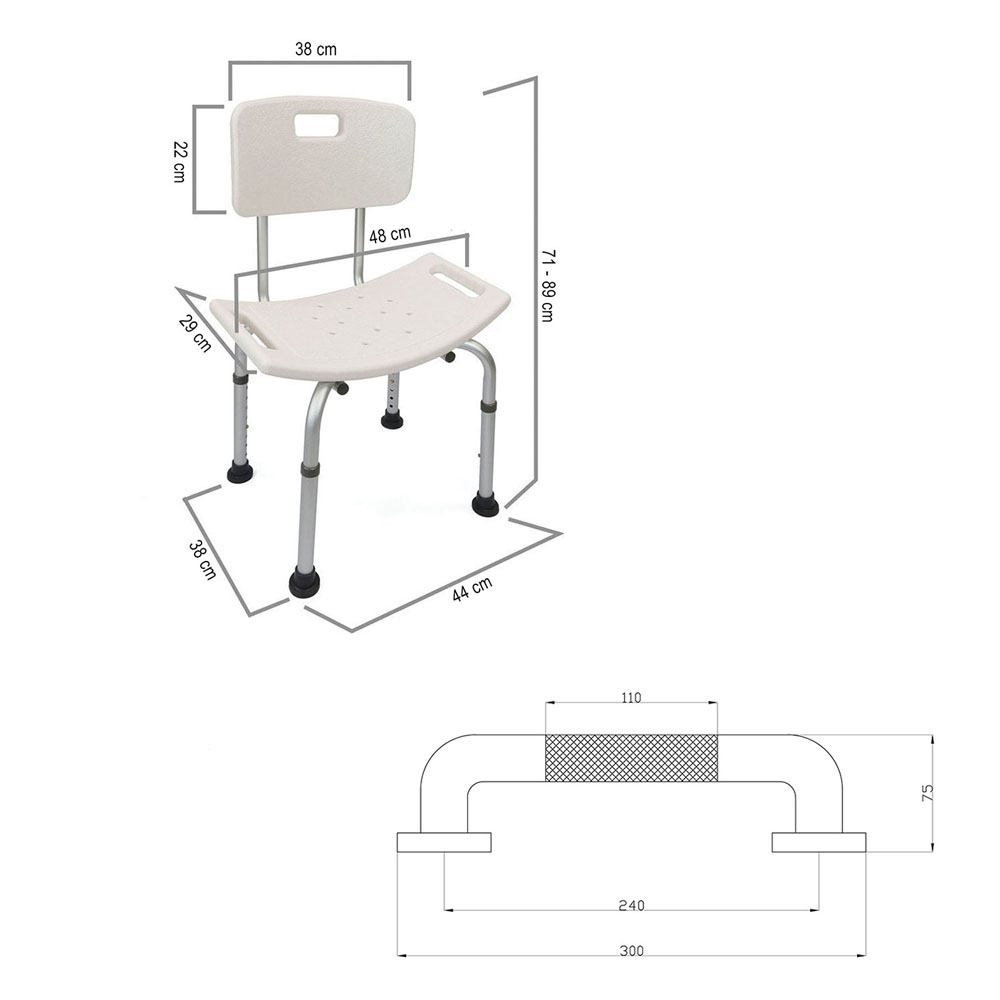 Kibath Pack silla y asa seguridad acabado cromo brillo - Imagen 7