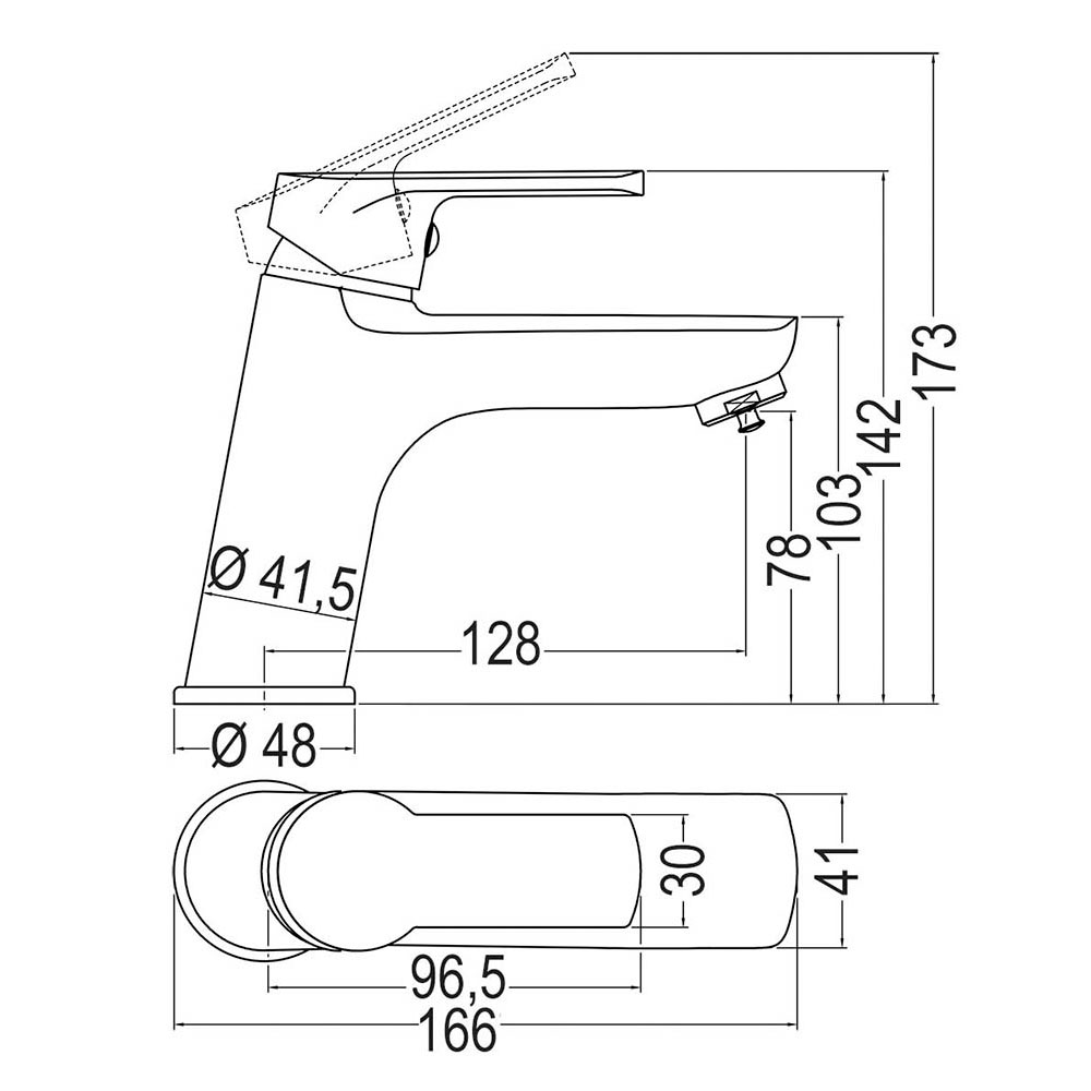 Kibath Pack monomando SIX columna y grifo acabado cromo brillo fabricado en latón - Imagen 5