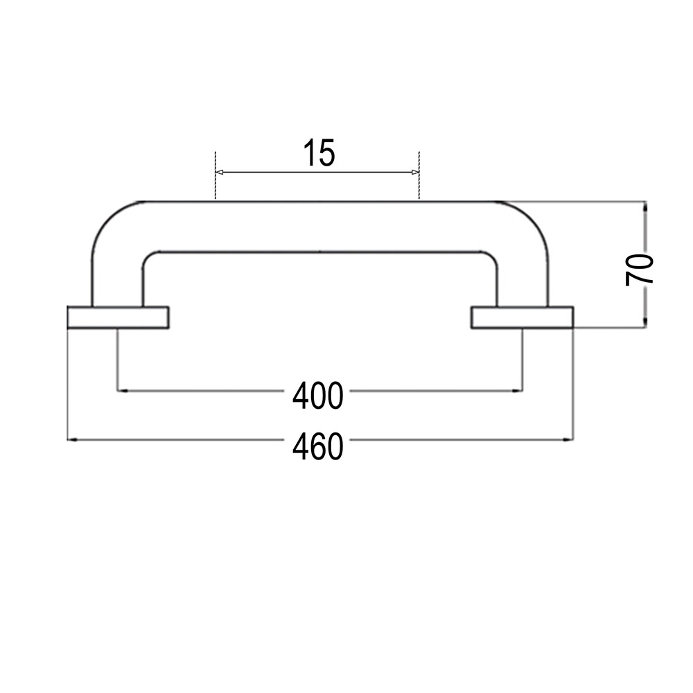 Kibath Asa De Seguridad de baño 40 cm acabado cromo brillo fabricado en acero inoxidable - Imagen 5