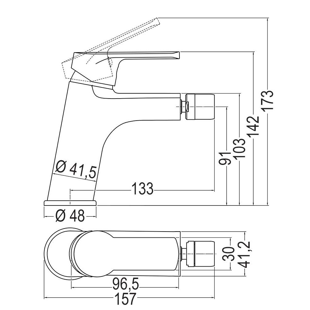 Kibath Grifo De Bidet monomando SIX acabado cromo brillo fabricado en latón - Imagen 4