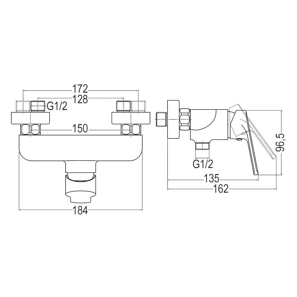 Kibath Grifo De Ducha monomando SIX acabado cromo brillo fabricado en latón - Imagen 5