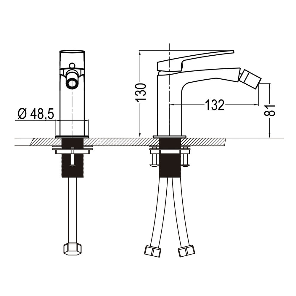 Kibath Grifo De Bidet monomando TRE acabado cromo brillo fabricado en latón - Imagen 4
