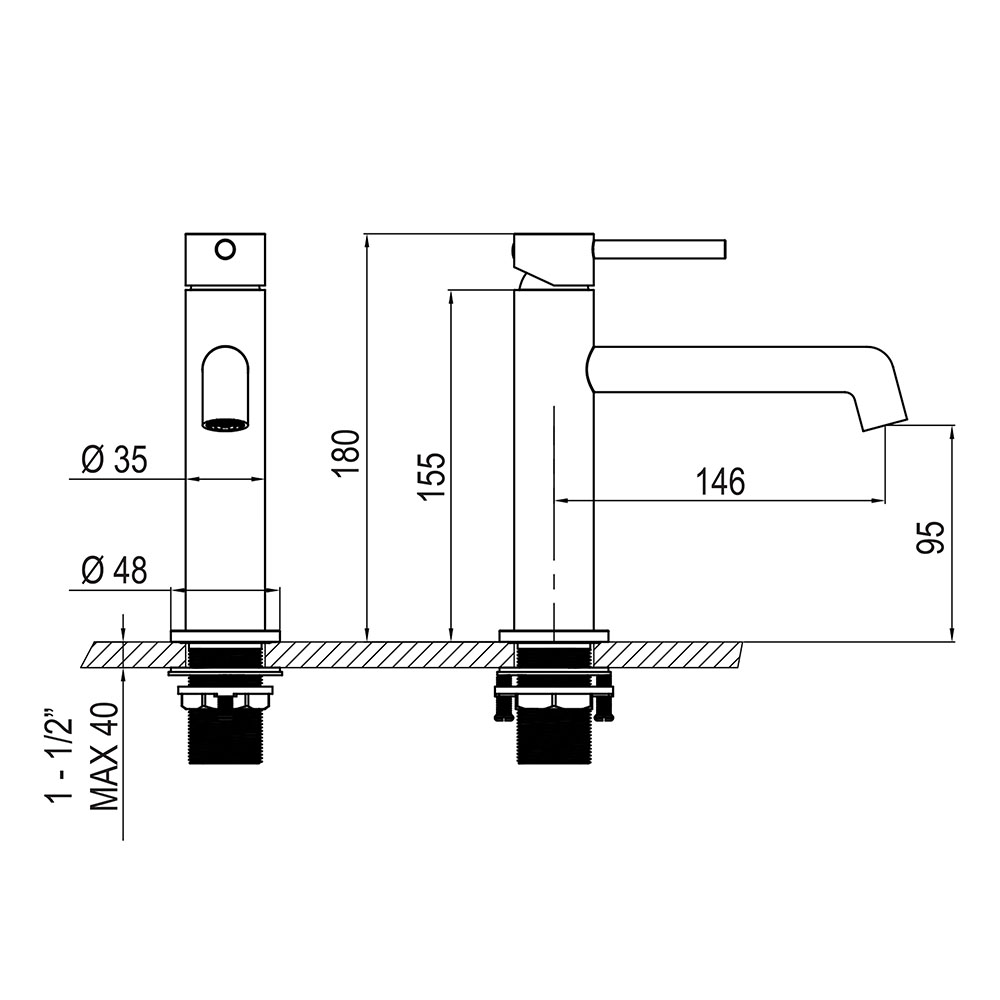 Kibath Grifo De Lavabo monomando OSO acabado niquel cepillado fabricado en latón - Imagen 5