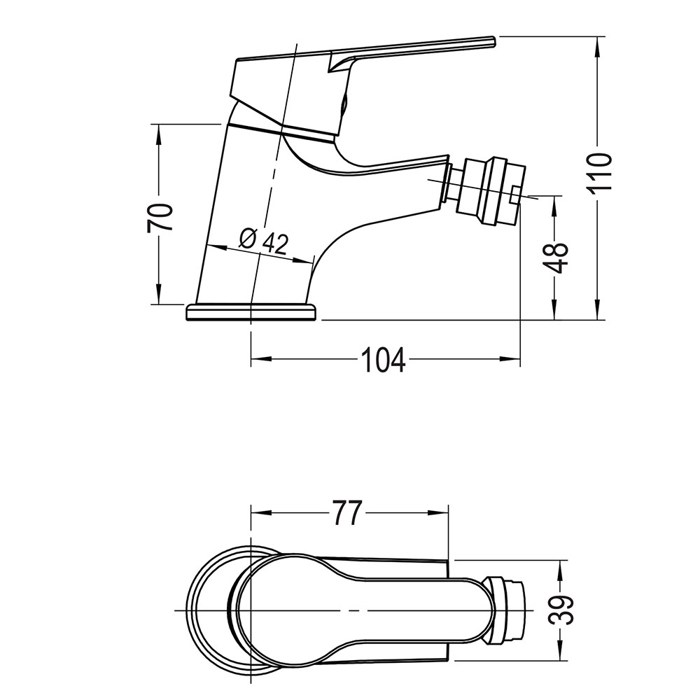 Kibath Grifo de Bidet ASPA bidet monomando acabado cromado brillo fabricado en latón - Imagen 5
