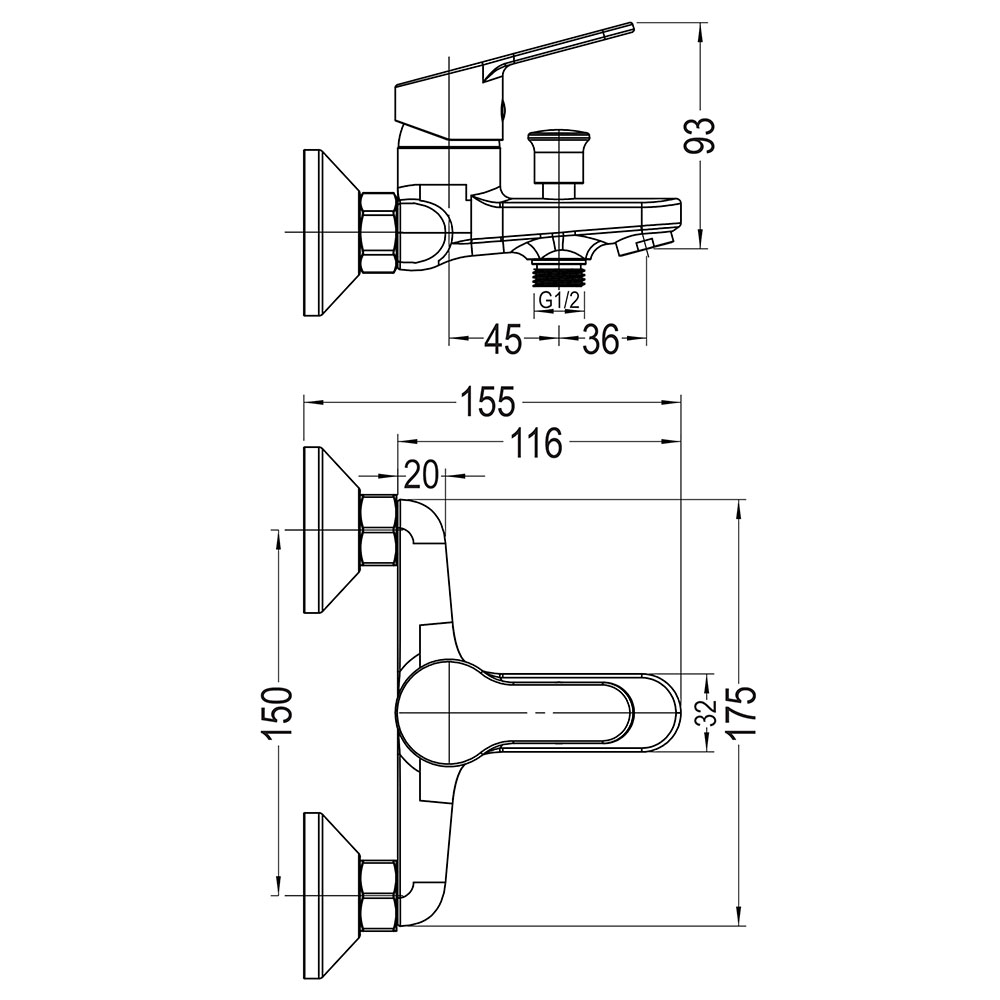 Kibath Grifo de Bañera ASPA bañera monomando con equipo acabado cromado brillo fabricado en latón - Imagen 4