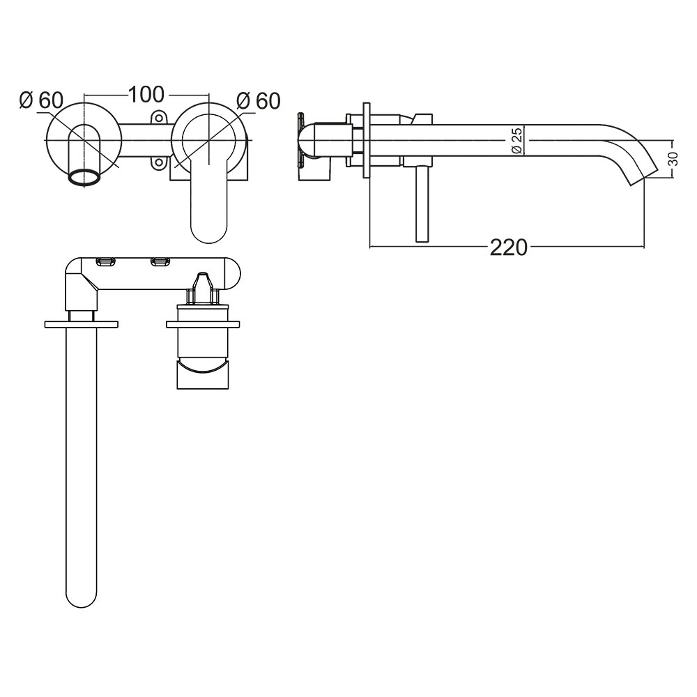 Kibath Grifo Empotrado de Lavabo monomando SIO acabado cromo brillo fabricado en latón - Imagen 5