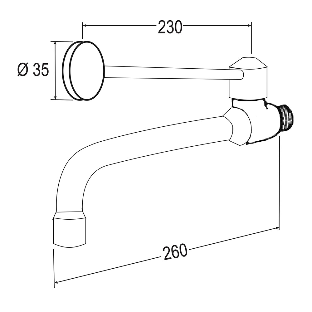 Kibath Grifo De Lavabo Con Maneta Medical monomando acabado cromo brillo fabricado en latón - Imagen 3