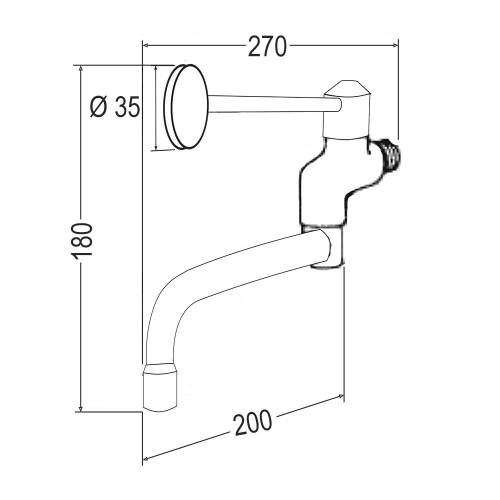 Kibath Grifo De Lavabo Con Maneta Medical monomando acabado cromo brillo fabricado en latón - Imagen 3