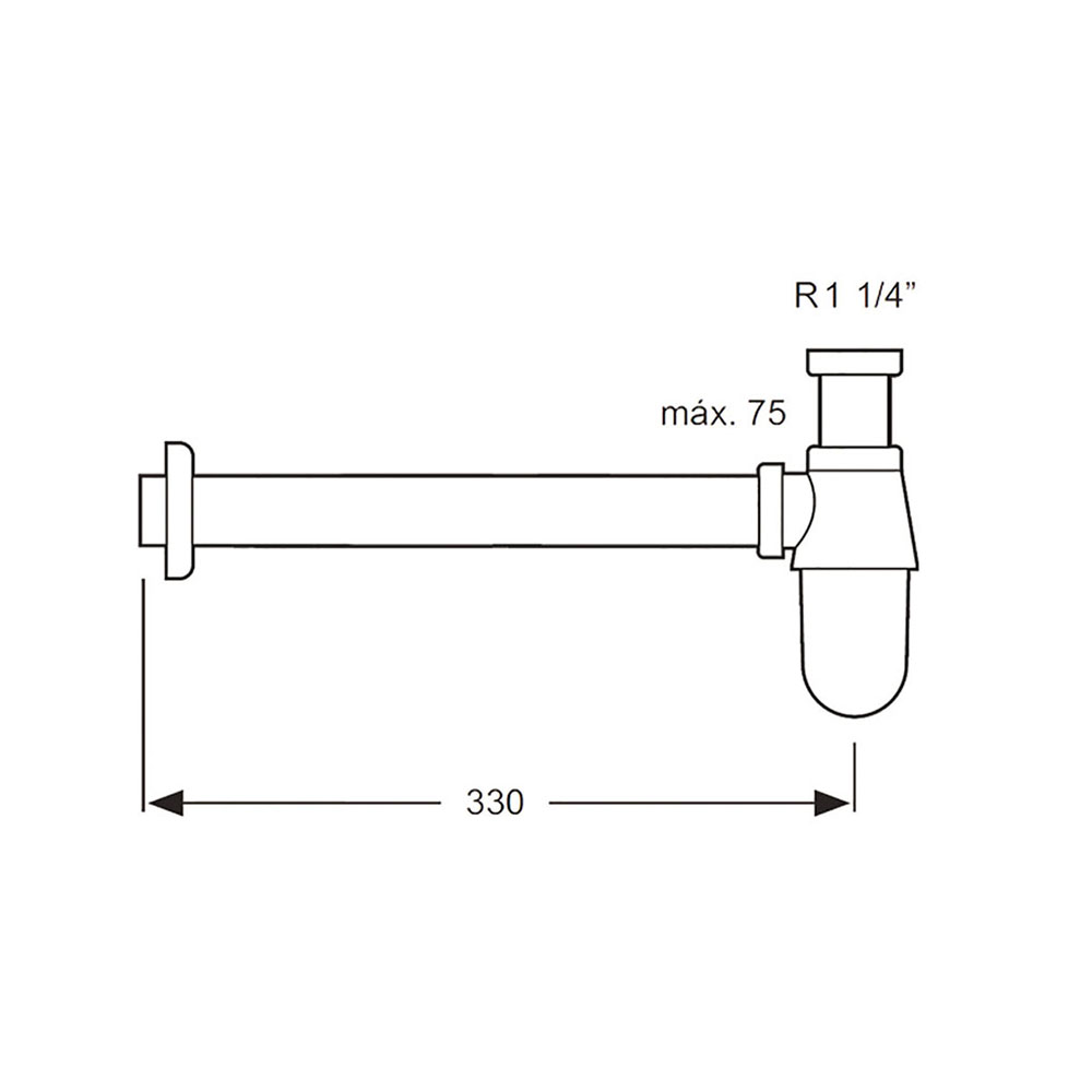 Kibath Sifón Desague redondo BOT acabado cromo brillo fabricado en latón - Imagen 5
