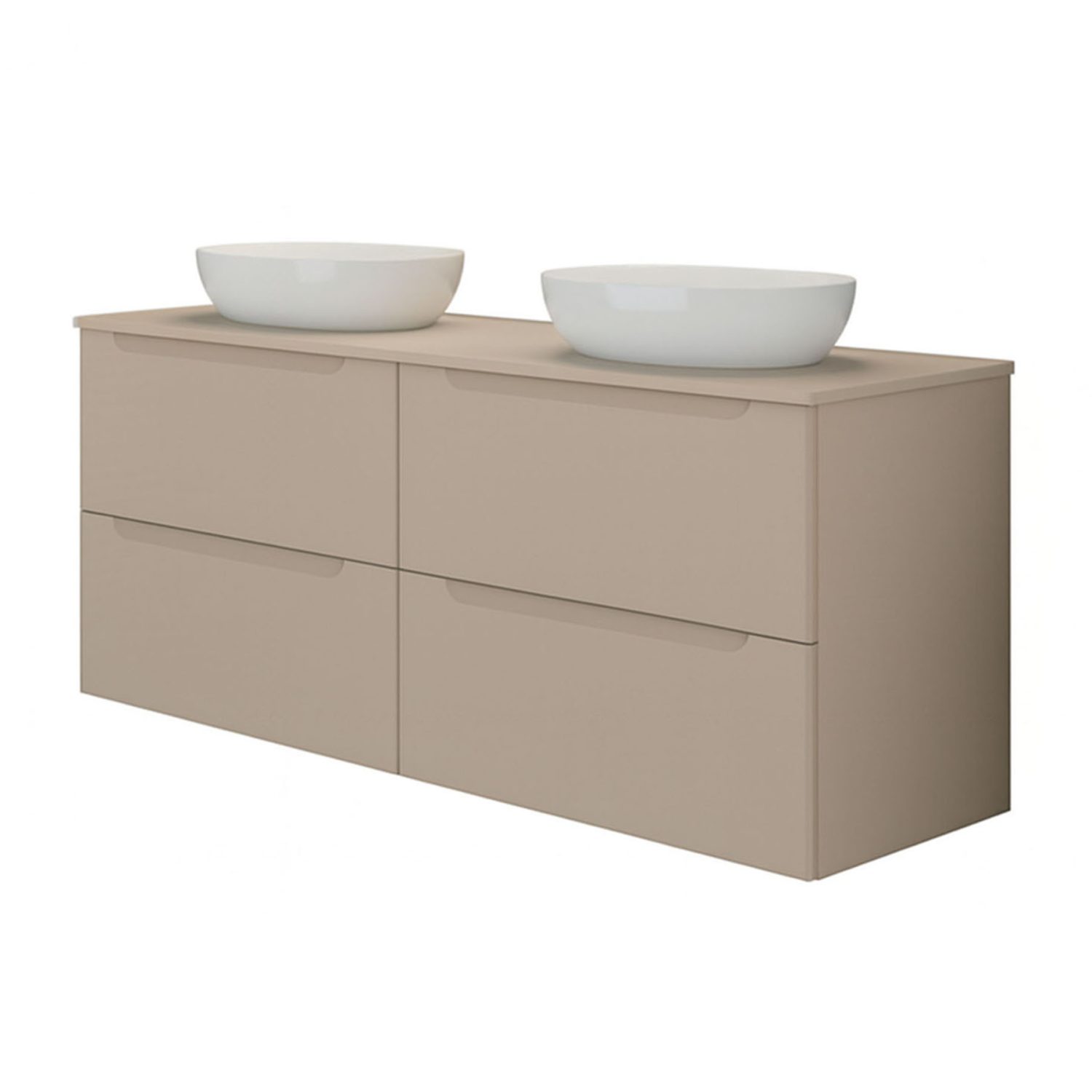 Kibath Mueble de baño con Lavabo VICTORIA 120×45 cm acabado Moka mate 2 cajones suspendido