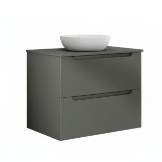 Kibath Mueble de baño con Lavabo VICTORIA 60x45 cm acabado Grafito mate 2 cajones suspendido