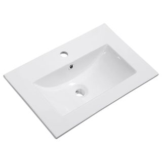 Kibath Lavabo De Porcelana Para Baño rectangular 61 cm x 46 cm VAN acabado blanco brillo fabricado en porcelana