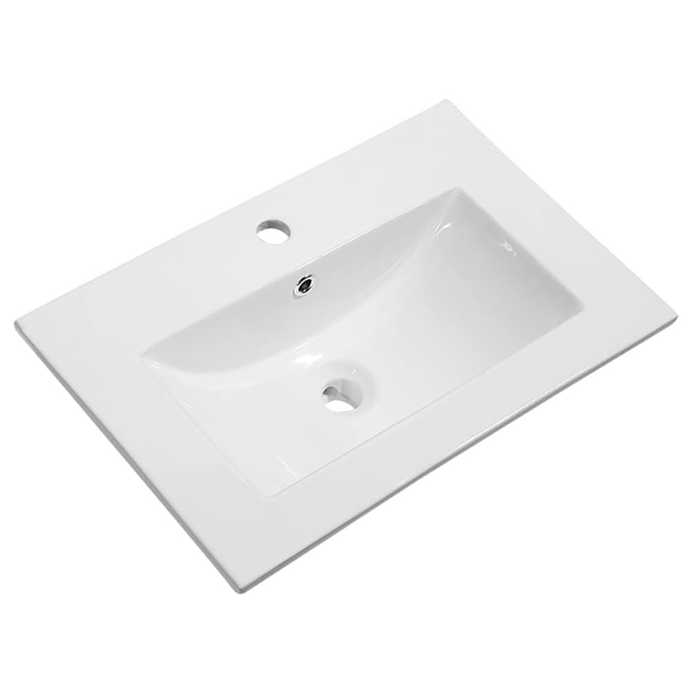 Kibath Lavabo De Porcelana Para Baño rectangular 61 cm x 46 cm VAN acabado blanco brillo fabricado en porcelana