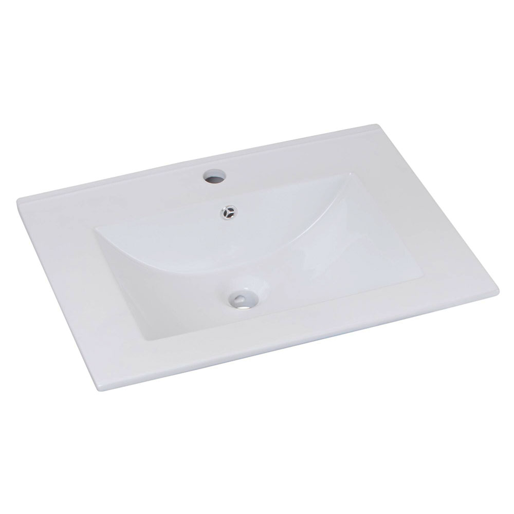 Kibath Lavabo De Porcelana Para Baño rectangular 61 cm x 46 cm VAN acabado blanco brillo fabricado en porcelana - Imagen 4