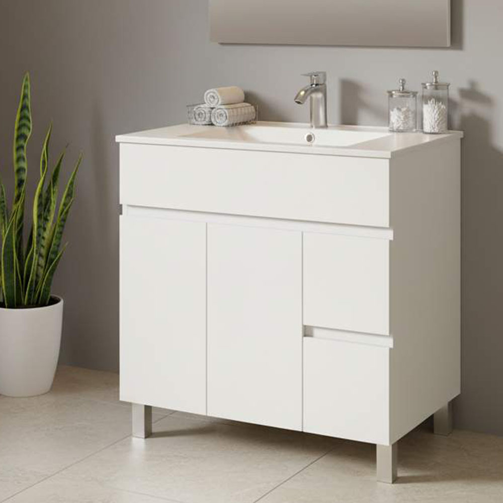 Kibath Mueble de Baño 80 cm con Lavabo URBAN 2 cajones y 2 puertas con patas - Imagen 4