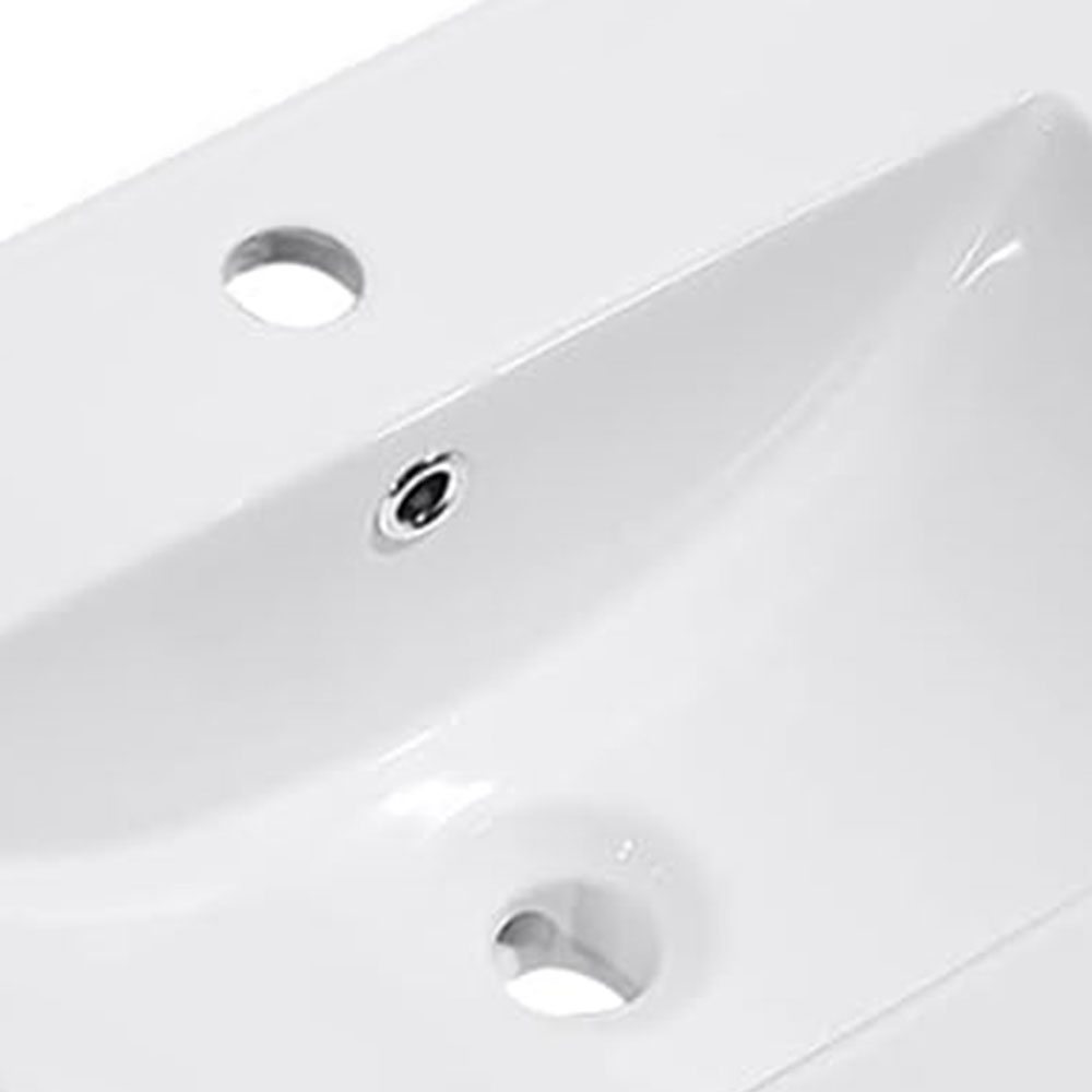 Kibath Lavabo De Porcelana Para Baño rectangular 81 cm x 46 cm VAN acabado blanco brillo fabricado en porcelana - Imagen 2