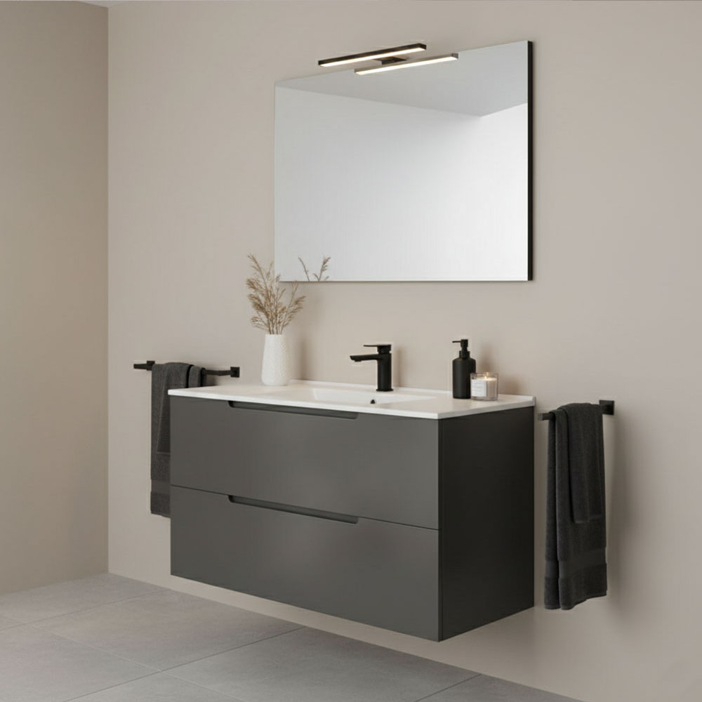 Kibath Conjunto de Mueble de Baño 80 cm VICTORIA 2 cajones suspendido - Imagen 4