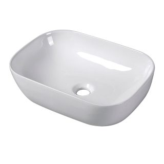 Kibath Lavabo De Porcelana Para Baño ovalado 48 cm x 37 cm acabado blanco mate fabricado en porcelana