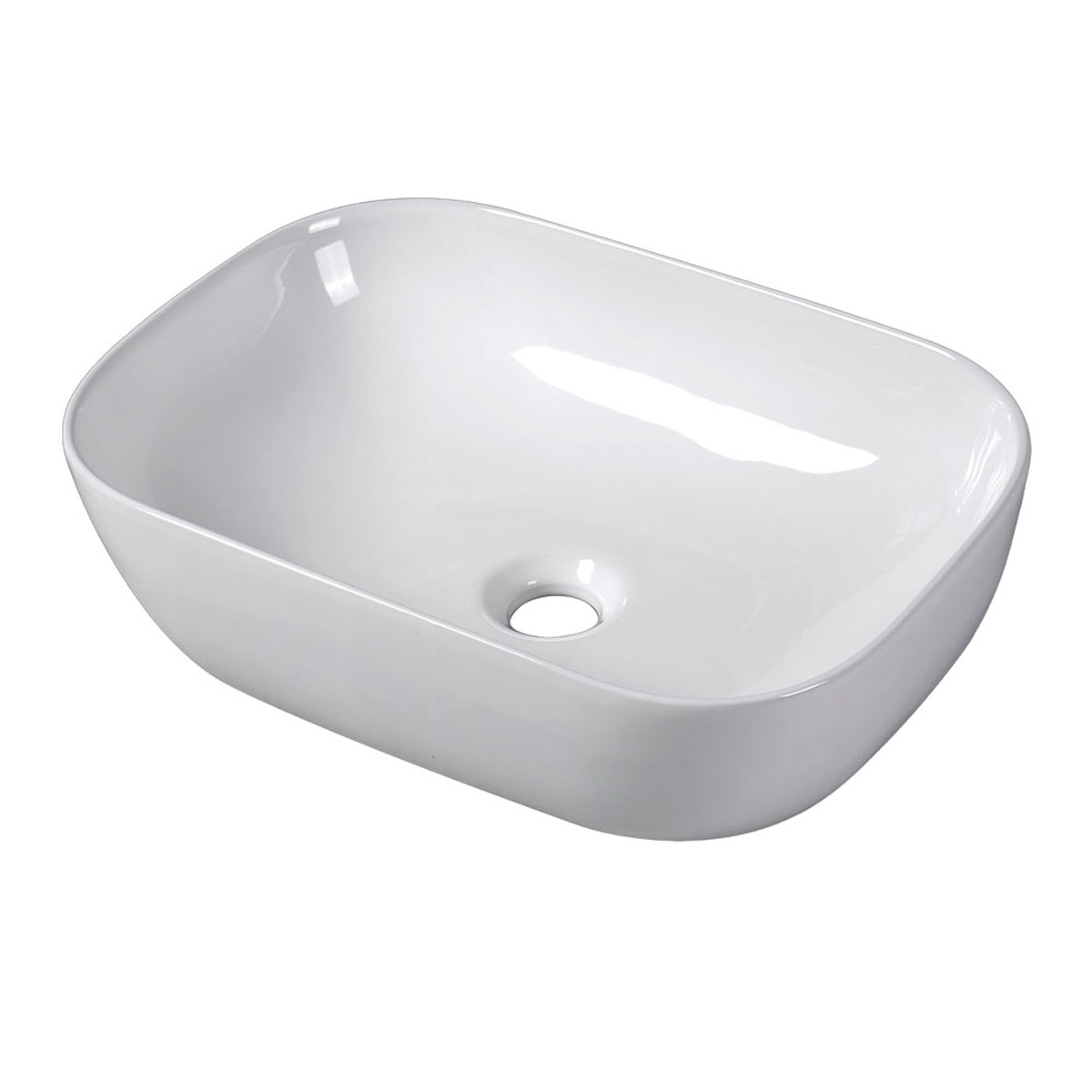 Kibath Lavabo De Porcelana Para Baño ovalado 48 cm x 37 cm acabado blanco mate fabricado en porcelana