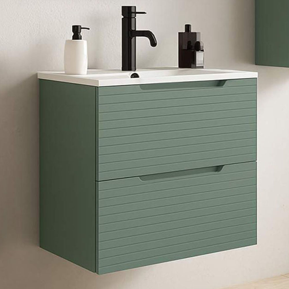 Kibath Mueble de Baño 60 cm con Lavabo BOREAL 2 cajones suspendido - Imagen 2