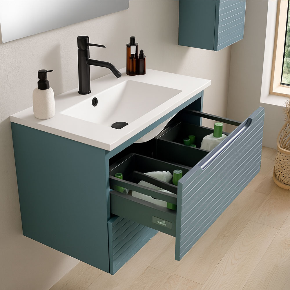 Kibath Mueble de Baño 60 cm con Lavabo BOREAL 2 cajones suspendido - Imagen 4